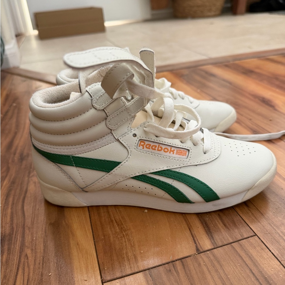 Reebok Women's High-Top Sneakers - White and Green